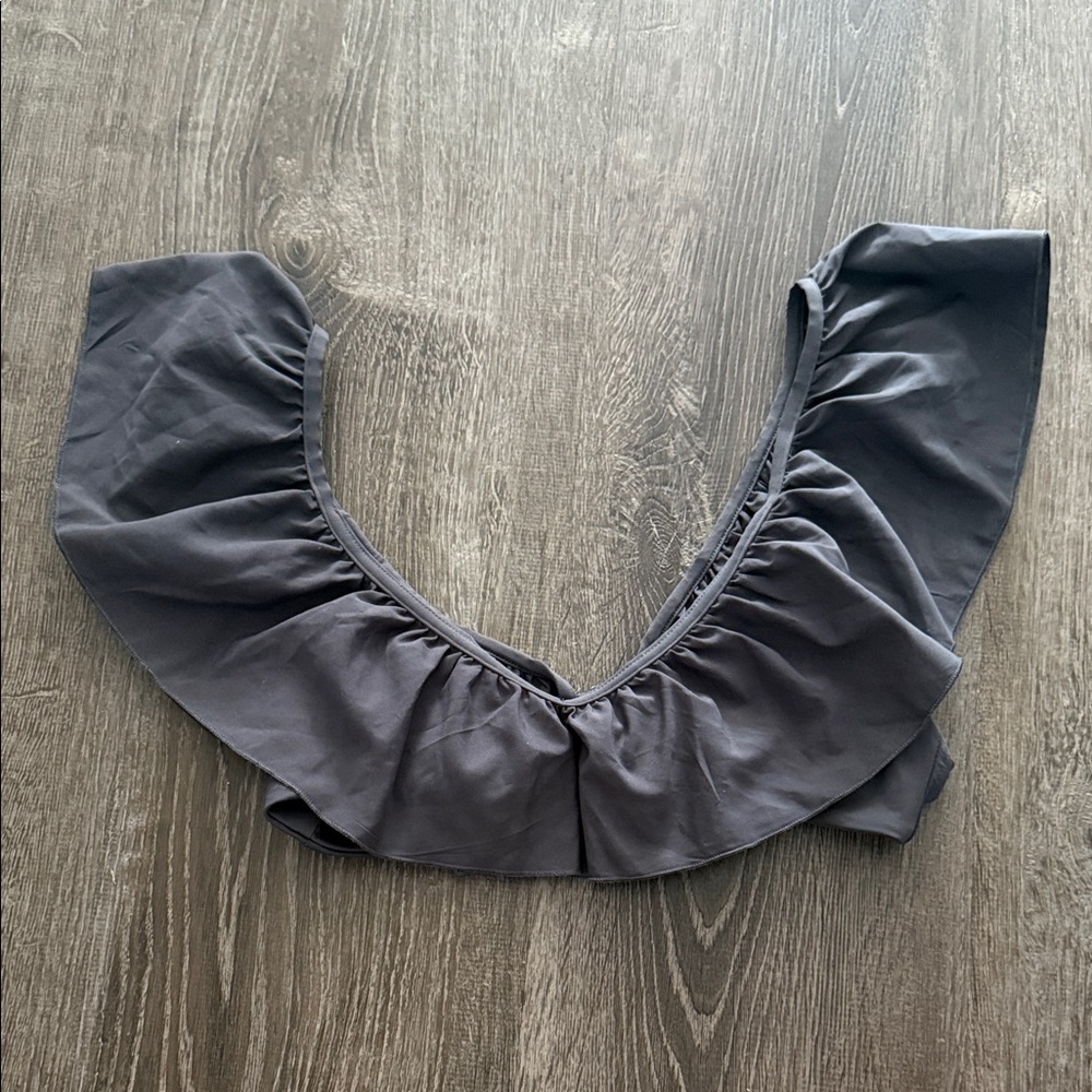 Zara Gray Ruffled Bathing Suit Top